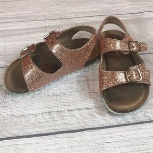Girls Velcro Glitter Sandals Size 7 (toddler)